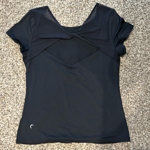 Black Criss cross mesh tee